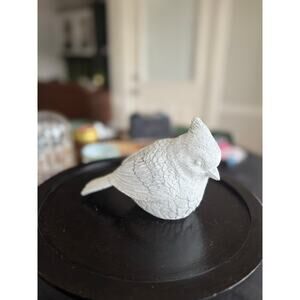 White Textured Resin Bird Figurine